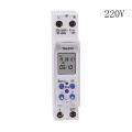SINOTIMER TM610 Programmable Timer Switch LCD Display 18mm Single Module Din Rail 220V External Trigger Switch.