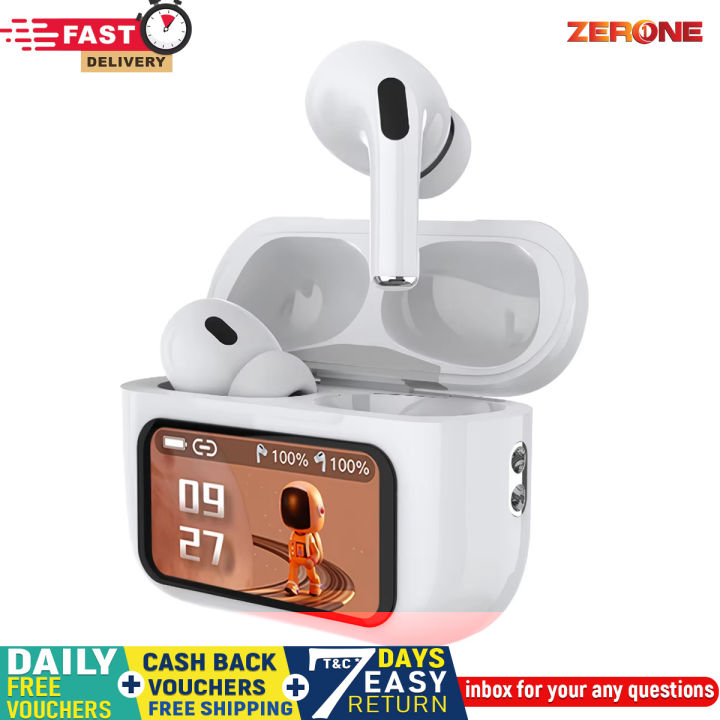 App Support A9 Pro 2th Gen Digital Display Touch Screen ANC/ENC Earbuds Puzzle Game & Ultimate Sound Quality