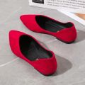Light Loafers Ladies Knitted Fabric Ballet Flats Nubuck pointed-toe lightweight women shoes. 