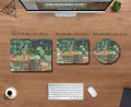 Kawaii frogs Desk Mat Large Gaming Mousepad Xxl Cute Mouse Pad Anime Aesthetic Cozi Lofi Plant Nature Green Extended Deskmat. 
