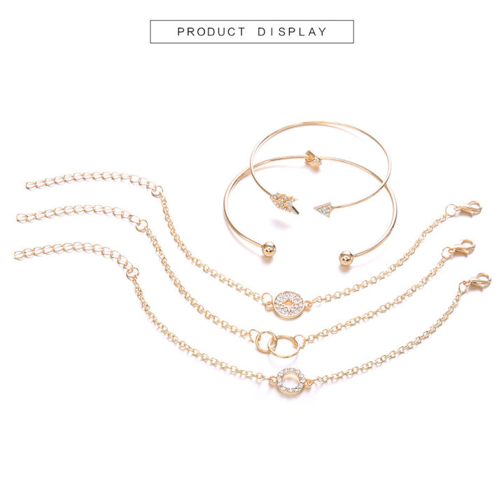 5 Pcs/ set Stone Bracelet Set For Women Beautiful Design