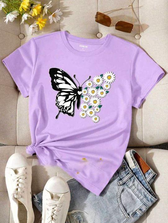 Ladies%20Drop%20Shoulder%20T-Shirt%20(Butterfly%2001)%20-%20Image%204