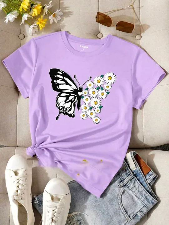 Ladies%20Drop%20Shoulder%20T-Shirt%20(Butterfly%2001)%20-%20Image%204
