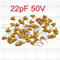 15Pcs- Multilayer Ceramic Capacitor 22pF 50V Monolithic Ceramic Chip Capacitor 5.08mm MLCC.
