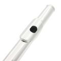 Western Concert Flute Cupronickel Plated Silver 16 Holes C Key Woodwind Instrument - silver. 