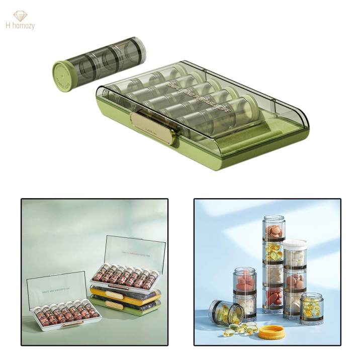 Weekly Organizer Large Compartments Container Removable Dividers Case Portable