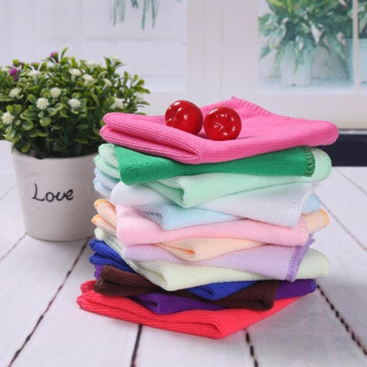 5Pcs Microfibre Cleaning Cloth Towel Car Valeting Polishing Wash Towel Duster Face/Hand Towel Kitchen Random Color