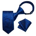38*6cm Kids' Small Size Strap Tie with Pocket Square Fashion School Skinny Neckwear Easy To Wear Simple Lazy Slim Student Tie. 