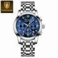 POEDAGAR 805 Three Small Dials Men Watch Waterproof Quartz Watches Stainless Steel Band Wristwatch. 