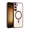 For Samsung Galaxy S23 Plus Mobile Cover MagSafe Compatible Shockproof Transparent Slim Fit Wireless Charging supported Frosted Border Phone Back Case Mobile Cove.