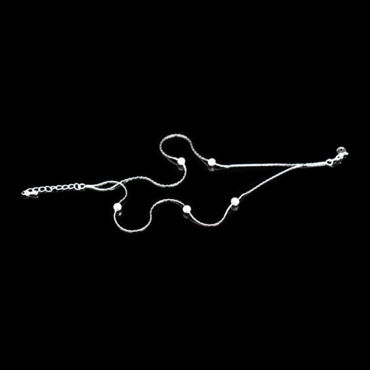 Smalshop%20%E3%80%90Best%20value%E3%80%91%20Newest%20Fashion%20925%20Sterling%20Silver%20Double%20Layer%20Frosted%20Beads%20Anklets%20Women%20Small%20Ball%20Pendant%20Beach%20Foot%20Chain%20Bracelet%20Jewelry%20-%20Image%203