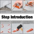1/1.5/2/3MM Tile Leveling System Clip For Ceramic Tile Laying Leveling System 100-900Pcs Tile Leveler Spacers Construction Tools.