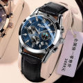Kajiya Watch Men's Steel Belt Waterproof Glow Business Fashion Non Mechanical Watch Fully Automatic Cross border. 