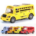 【3C VictoryEagle】With Sounds School Model Toy Boys Toys ABS Exquisite Simulate Car Model City Tourist Car Birthday Gift. 