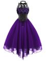 Fitshinling Gothic Ball Gown Party Dresses For Women Halter Lace Patchwork Sleeveless Vestidos Bow Tie Corset Short Midi Dress. 