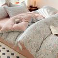 AMaternal and Child Double-Layer Yarn Bed Four-Piece SetinsFrench Retro Bedding Washed Cotton Duvet Cover Bed Single Three-Piece Set. 