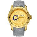 Gold Dragon Sculpture Watch Men Quartz Watches Waterproof Big Dial Creative Male Clock. 