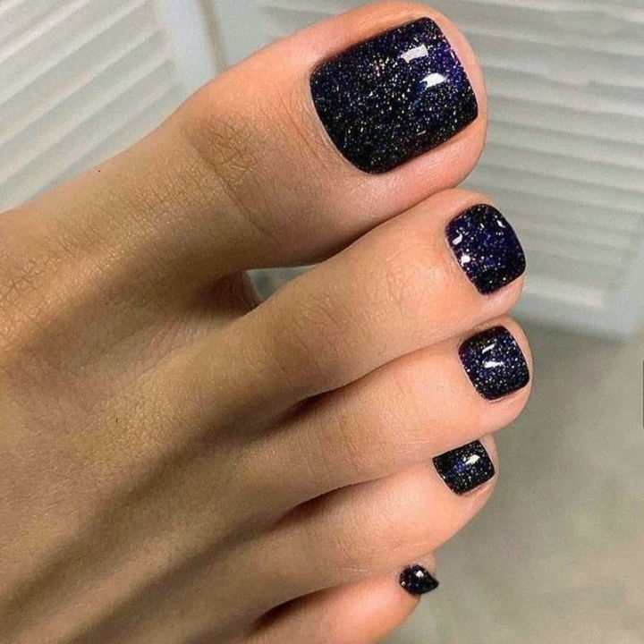 24pcs%20Simple%20French%20toe%20nails%20tips%20glitter%20diamond%20design%20press%20on%20toenails%20short%20full%20cover%20artificial%20foot%20nail%20with%20glue%20-%20Image%206
