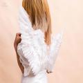 Feather Fairy Wing Adult Props for Masquerade Performance Halloween Decoration , White. 