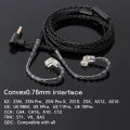 Jcally Jc08s 5n 8 Core Silver Plated Hifi Upgrade Cable With Mic 3.5mm Plug Mmcx/2pin 0.78 For Tfz Cca C12 Zst X Edx Zsx. 