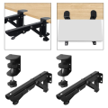 2Pcs Under Desk Keyboard Tray Foldable Brackets with Clamp 9x4.3cm.