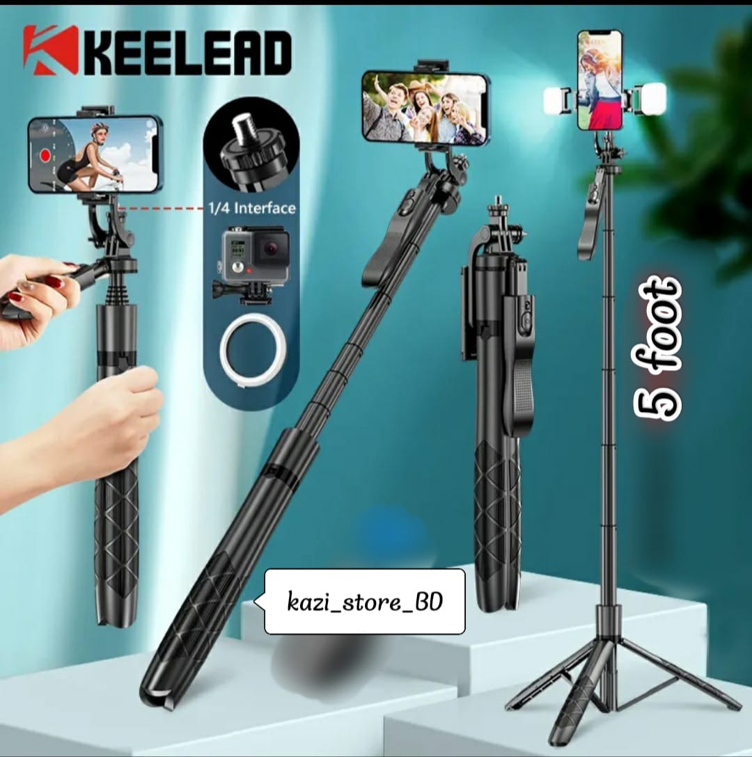 Premium Handheld Stabilizing K28 SELFIE STICK TRIPOD (5 Foot) 360 degrees Rotation with remote