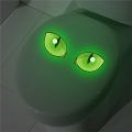 Green Eyes Reflective Toilet Sticker, Self-Adhesive Waterproof Decal, Night Safety Warning Functionality.