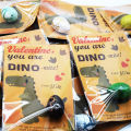 GC 24 Pack/ Set Valentines Day Dinosaur Decoration Egg Hatching Card Bulk Funny Dino Valentine Exchange Cards Gifts For Kids DIY Handicraft Lovers. 