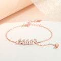 Jin Hongyu wheat ear bracelet women's 925 sterling silver forest leaf bracelet small fresh and versatile rose gold hand jewelry wholesale. 
