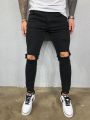 Ripped Men Jeans Slim Fit Skinny Pants High Quality Spring Summer Fashion Washed Vintage Blue Hip Hop Pants Streetwear Trousers.