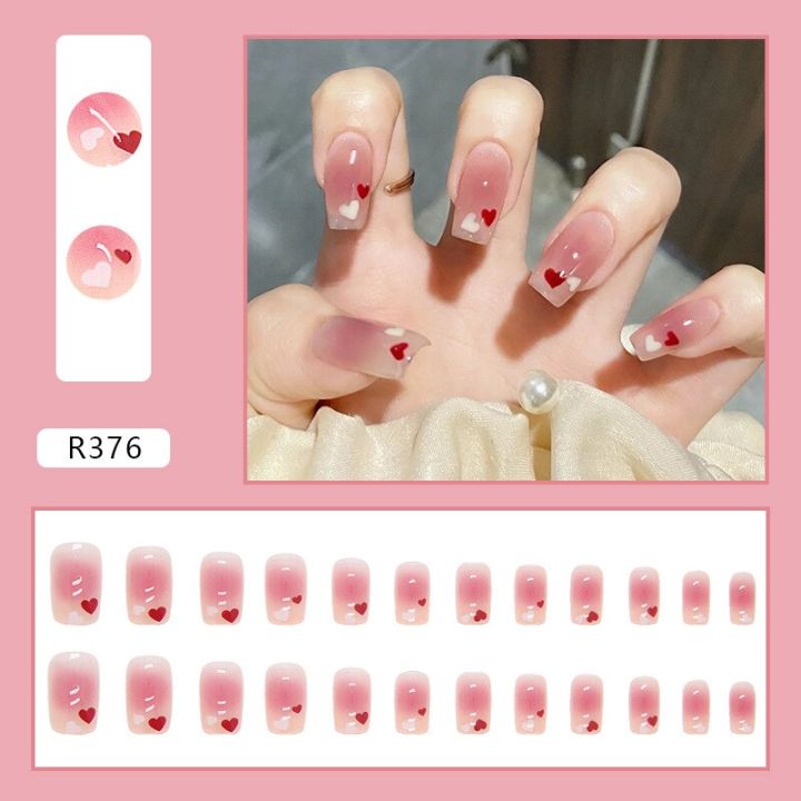 %E3%80%90The%20road%20to%20happiness%20Store%E3%80%91Short%20Fake%20Nails%20Square%20Head%20Love%20Rhinestone%20White%20Fake%20Nail%20Korean%20Cute%20False%20Nails%20Nail%20Art%20With%20Design%20For%20-%20Image%206