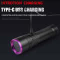 GC 10W 365nm Purple Light Flashlight, LED Powerful Flashlights, Rechargeable Powerful Fluorescent Detector, Purple Light Flashlight, For Pet Urine Detection, Resin Curing.