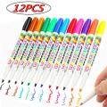 12pcs/box Mixed Colour White Board Pens Bright Markers Fine Tip Easy Dry Wipe. 