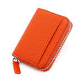 Compact Card Holder Stylish Leather Small Zipper Card Wallet Green Luxury Change Pouch for Women's Men's Travel Use Office. 