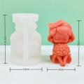 3D Design Candle Mold Decorative Gypsum Casting Heart-shape Girl Silicone Mold Scented Candle Flower Girl Rose Candle Mould for Gift Making Home Decor Craft Enthusiasts Romantic Setting Valentine's.