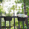 Hanging Flower Pots, Metal Iron Wall Flower Pots for Railing Balcony Garden Home Decoration Easy to Use (Black)3pcs. 