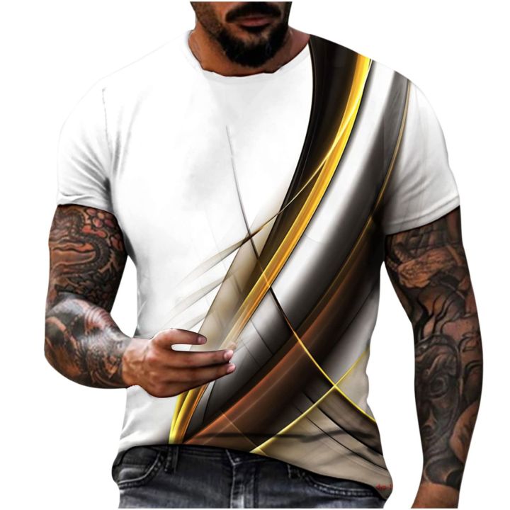 3D Print T Shirt For Men Striped Pattern Sweatshirt Casual Long Sleeve Male Oversized Breathable Clothes Leisure Comfortable Top