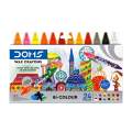 doms wax crayons bi colours 24 shades.