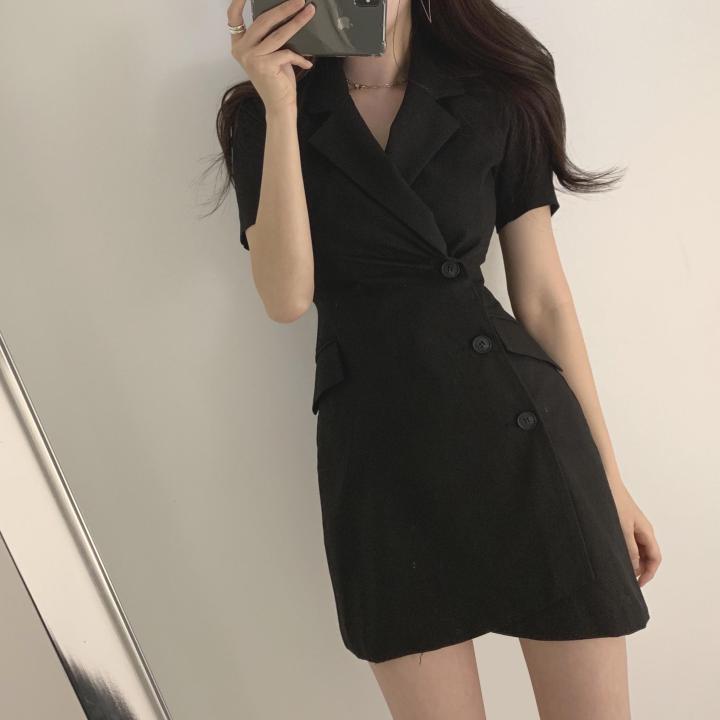 Women's%20Korean-Style%20Elegant%20Suit%20Collar%20Slim-Fit%20Sheath%20Dress%20-%20Image%202