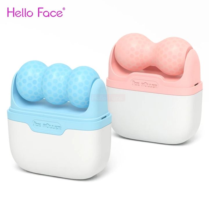 Hello Face Ice Roller Facial Massage 2 Shape Heads Shrink Pores Cold Therapy Reusable Freezable Ice Massager Lifting Tools Abandon Abandon