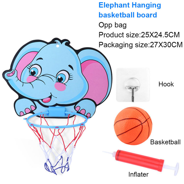 GC Kids Basketball Hoop Kit Cartoon Animals Hanging Basketball Stand Outdoor Indoor Game Sports For Boys Girls Gifts