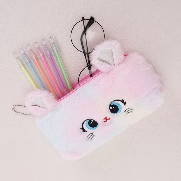 Cute%20Rainbow%20Gradient%20Color%20Cartoon%20Cat%20Plush%20Pen/%20Pencil%20Bag%20-%20Large%20Capacity%20Pencil%20Case%20Girl%20Stationery%20Storage%20Bag%20-%20Image%209