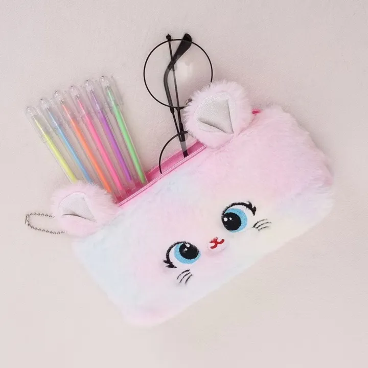 Cute%20Rainbow%20Gradient%20Color%20Cartoon%20Cat%20Plush%20Pen/%20Pencil%20Bag%20-%20Large%20Capacity%20Pencil%20Case%20Girl%20Stationery%20Storage%20Bag%20-%20Image%209