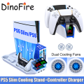 【Expert Recommended】 Dinofire S6000 For PS5/PS5 Slim Console Disc/Digital Vertical Stand Cooling Fan For Sony Playstation 5 controller Charging Dock. 