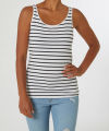 Women's Cotton Stretch Round Neck Striped Tank Top From Levin.