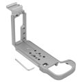 L Plate Hand Grip Holder with Hotshoe for GFX100S Silver. 