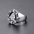 Norse Mythology Viking Triangle Logo Ring Titanium Steel Ring Badge Symbol Men's Ring. 