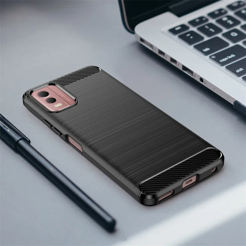 Custodia Personalizzata Per Nokia C32 Con Foto O Scritta – Cover In Silicone Antiurto, Design Unico, Regalo Originale (Nero)