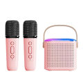 Y1 Mini Karaoke Microphone with Speaker RGB Lights Portable Karaoke Machine Bluetooth Stereo Sound Box For Home Family Singing. 