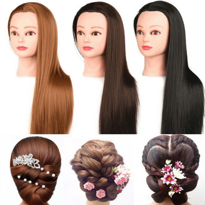 Mannequin Head With Hair Styling Dye Cutting Hairdresser Training Head Cologo